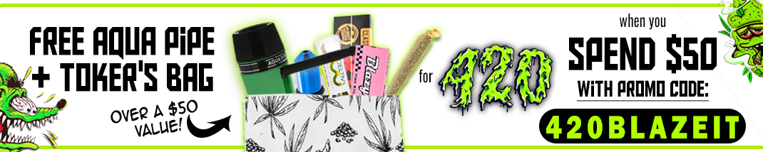 4/20 sale banner promoting a free gift with the code 420blazeit.