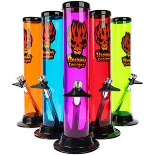 Headway acrylic bongs in assorted colors.