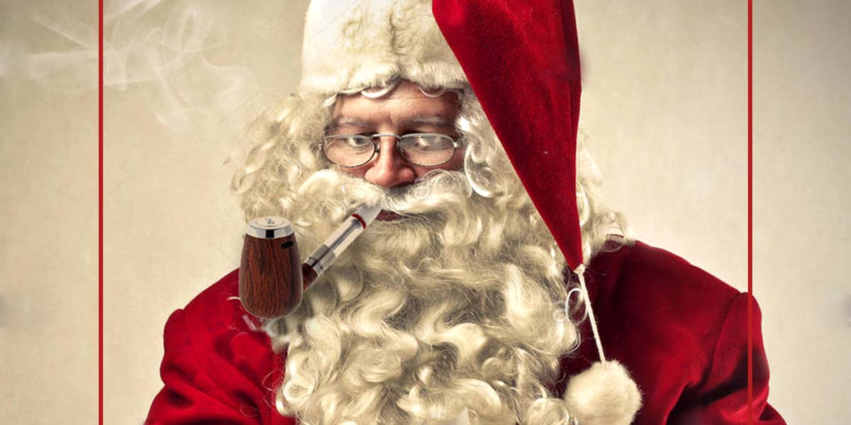 Santa smoking a Pipe Shaped Vape.