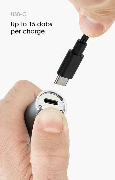 USB-C port on the Puffco Pivot being plugged in.