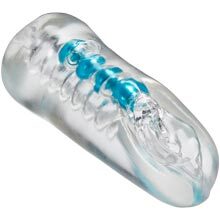 Clear Dual End Pocket Stroker - Pussy side.