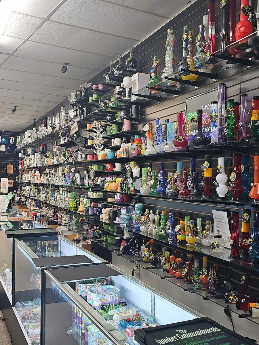 Interior wall of glass pipes
