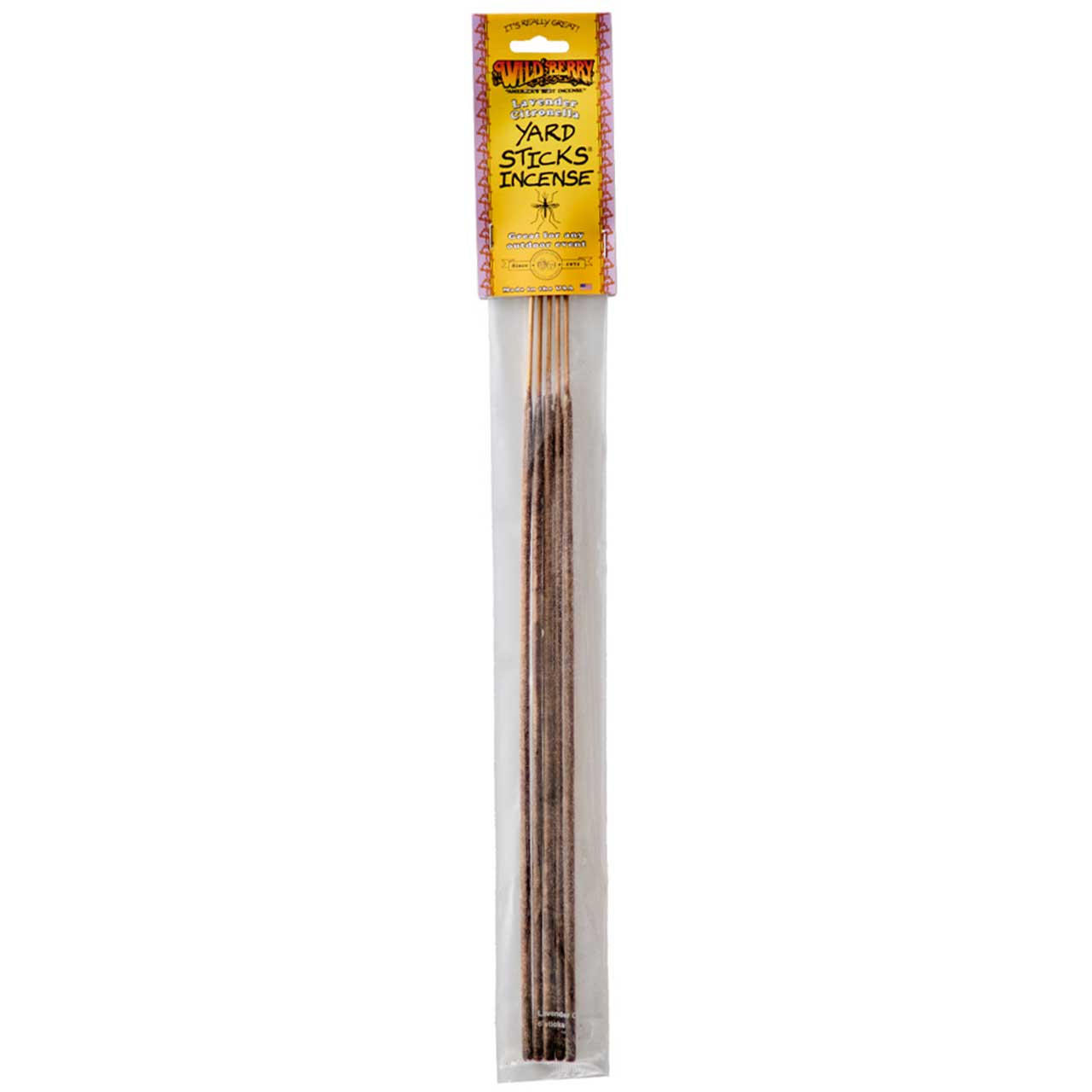 Wild Berry Yard Stick Incense Lavender Citronella, 5 Sticks