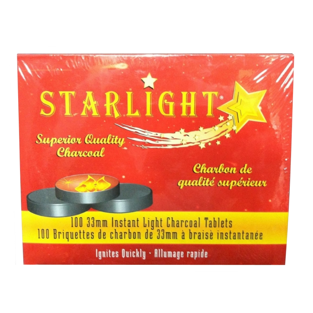 Starlight 33mm Instant Light Charcoal Tablets Hookah Coals