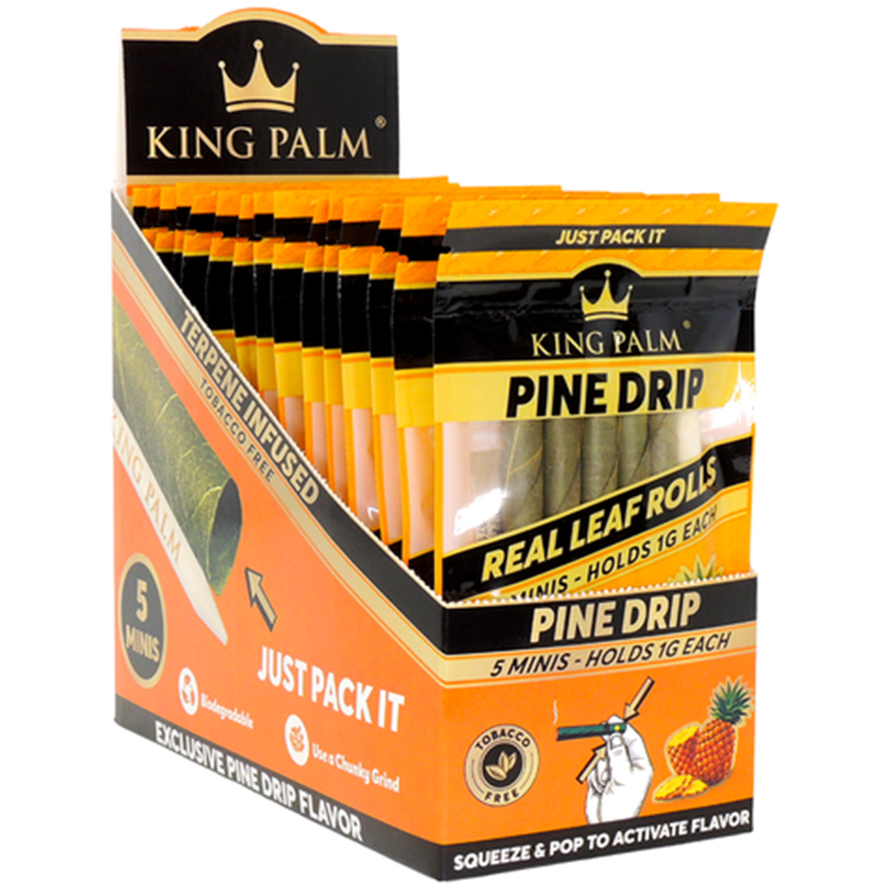 King Palm Pine Drip Terpene Infused Mini Rolls, 5-Pack | Waterbeds