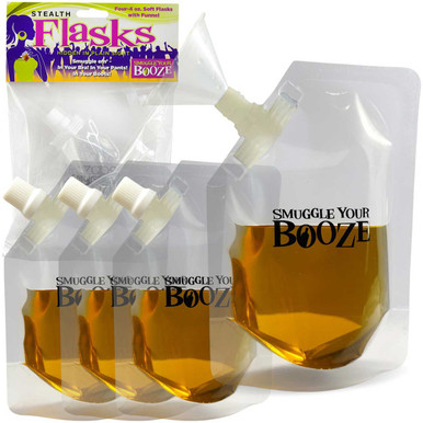 Smuggle Booze Containers Smuggle Your Booze Soft Hidden Flasks – 4-Pack | 4 oz Each