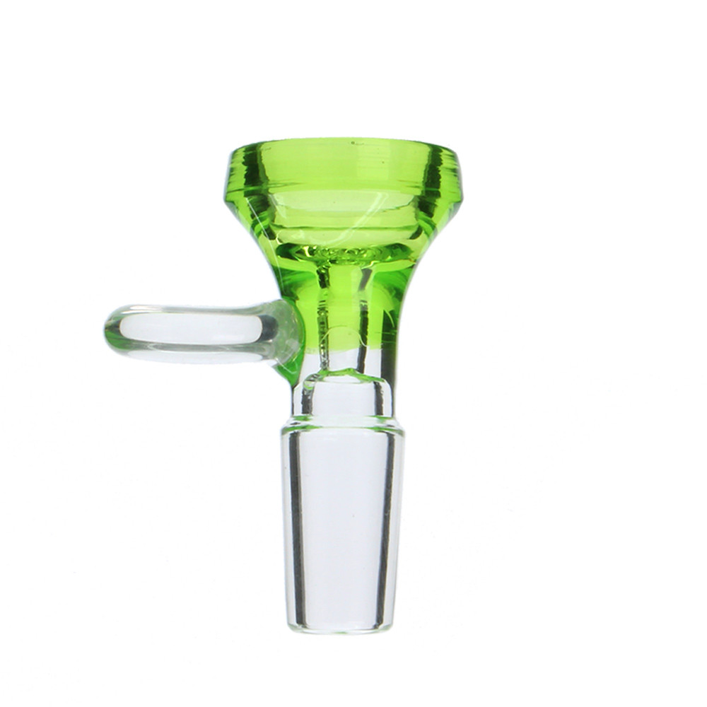 14mm herb bowl with pink thumb grip.