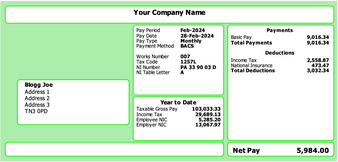 Green ePaylip With Employee Address