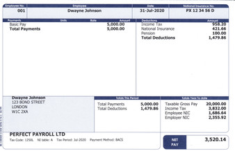 Sage Blue Paper Payslips With Employee Address