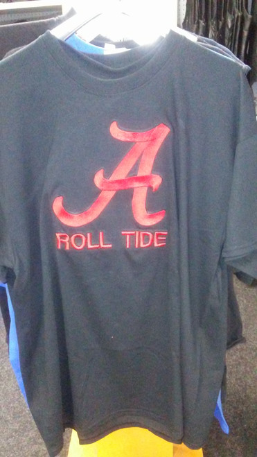 Black Alabama A and Roll Tide T-shirt