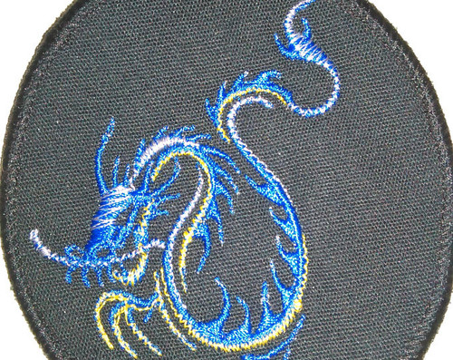Tribal blue dragon patch