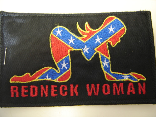 2.5x4 inch redneck woman confederate flag patch