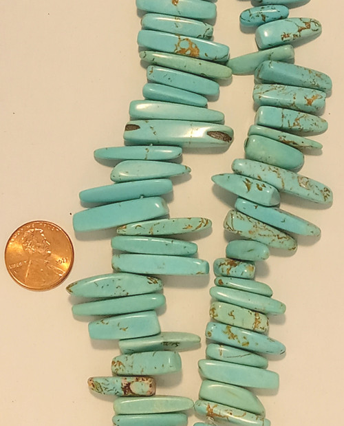 Blue Turquoise Howlite Stick/Chips 6-25mm