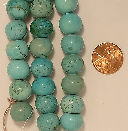 10x14mm Turquoise Rondelles 7" strand