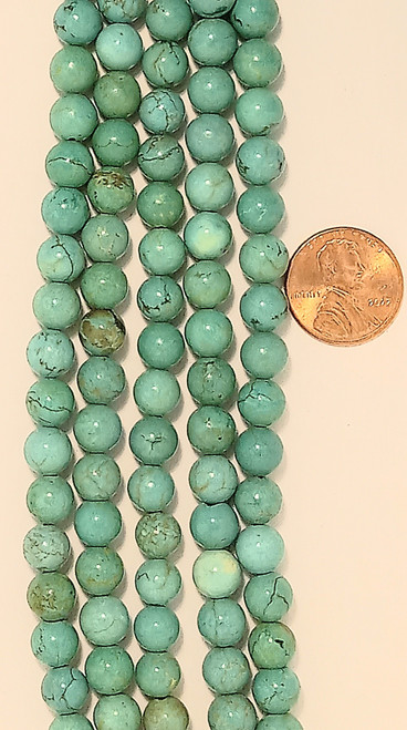8mm Round Green Turquoise (N) 8" strand