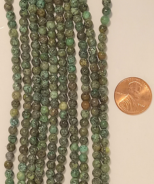 4mm Round African Turquoise (N) 7.5" strand