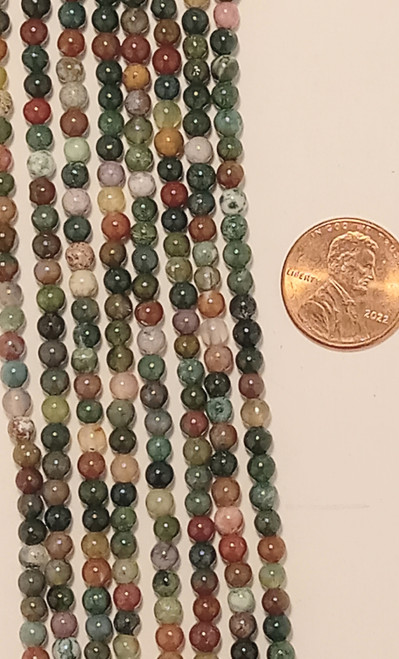 4mm Round Indian Agate (N) 8" strand