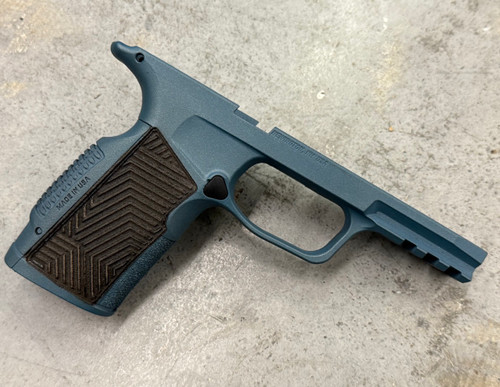 Blue Titanium P365 Macro Custom stippled Grip Module Blue Titanium P365 Macro Custom stippled Grip Module