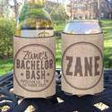 Personalized Nashville Bachelor Party Can Koozies® or Neoprene Coolies -Burlap
