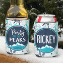 Personalized Party on the Peaks Mountain Vacation Koozies® or can neoprene coolies - Snow Ski Vacation print