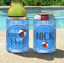 Personalized Pool Party Can Coolie or Koozies® - Life is Cool by the Pool Beach Ball