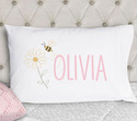 girls little bee pillow case standard size personalized pillowcase - print
