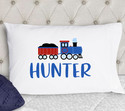 boys train personalized pillowcase