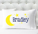 boys personalized moon and stars pillowcase