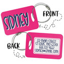 Personalized Luggage Bat Tag - Pink and Navy