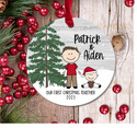 Our First Christmas Together Christmas Plaid Siblings Brother and Sister Christmas Ornament Brothers