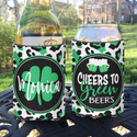 Personalized St Patrick's Day Can Koozies® or Neoprene Coolies - leopard print