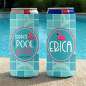 Personalized Summer Pool Party Slim Can Coolies - Sippin Pool Side