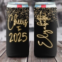 Personalized New Year's Eve Slim Can Coolies - Glitter Cheers to 2025