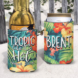 Personalized Tropic Like It's Hot Beach Vacation Can Coolie or Koozies® - Hawaiian Pattern print Personalized Tropic Like It's Hot Beach Vacation Can Coolie or Koozies® - Hawaiian Pattern print