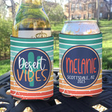 Personalized Desert Vibes Girls Weekend Can Koozies® or Neoprene Coolies - Ombre Sunset Stripe print