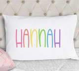 Girls Rainbow Name Personalized Pillowcase