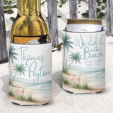 Personalized Wedding Destination Vacation Can Koozies® or coolies - We did it on the Beach Personalized Wedding Destination Vacation Can Koozies® or coolies - We did it on the Beach
