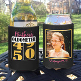 birthday photo koozies - pink oldometer