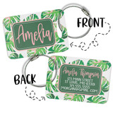 Personalized Luggage Bag Tag - Pink Tropical Palms