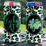 Personalized St Patrick's Day Slim Can Coolie - Lucky AF