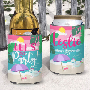 Personalized Girls Weekend Beach Vacation Can Koozies® or coolies - Let's Go Party!