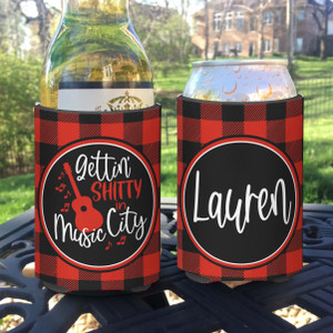 Personalized Nashville Nash Bash Can Koozies® or Neoprene Coolies - Gettin Shitty in Music City print