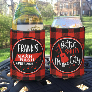 Personalized Nashville Nash Bash Can Koozies® or Neoprene Coolies - Music City Print