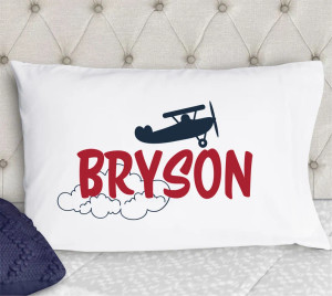 boys airplane personalized pillowcase