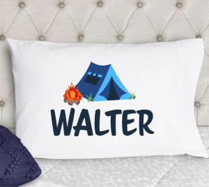 boys personalized camping tent pillowcase