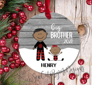 Big Brother Christmas Ornament African American