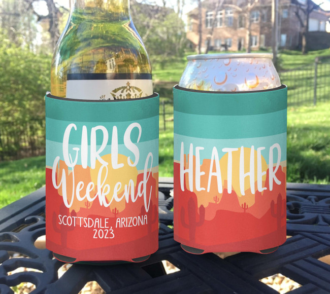 Personalized Desert Girls Weekend Can Koozies® or Neoprene Coolies - Bright print