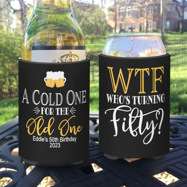 Personalized Birthday Can Coolie or Koozies® - A Cold One for the Old One