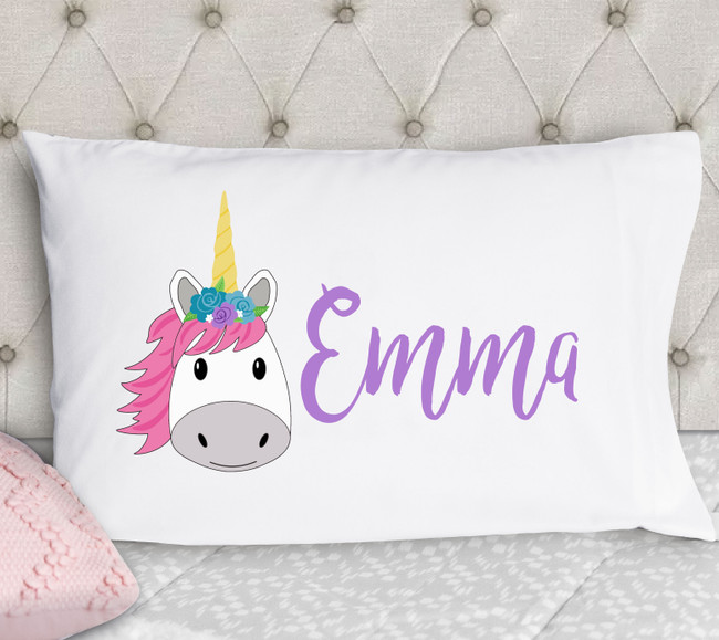 girls unicorn pillow case standard size personalized pillowcase
