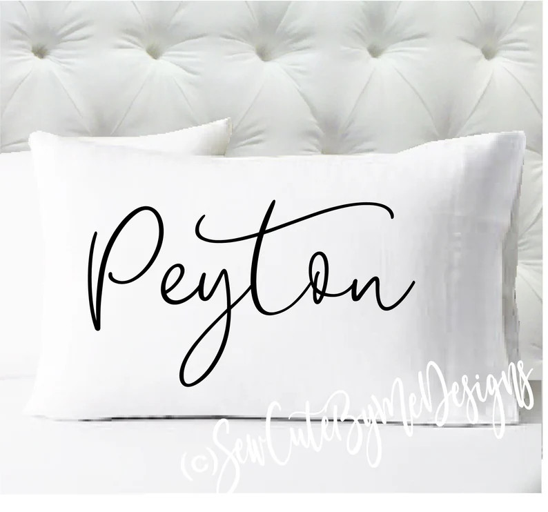boys or girls name pillow case standard size personalized pillowcase - cursive